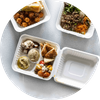 Hitray 15-30 Oz Three Compt Rectangular Black PLA Trays