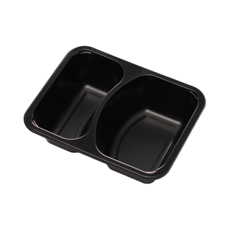 Hitray 014 15 oz. Rectangular Black CPET Tray