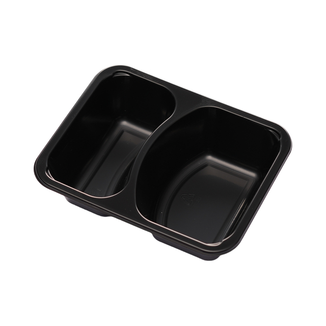 Hitray 014 15 oz. Rectangular Black CPET Tray