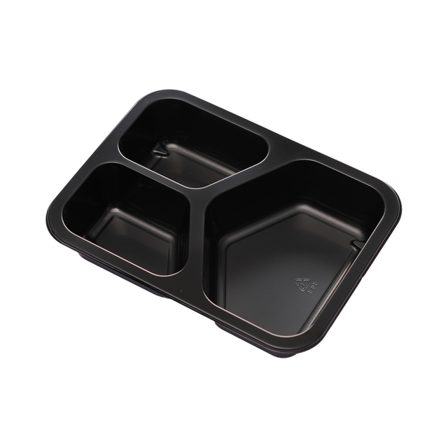 Hitray 008 27 oz. Rectangular Black CPET Tray