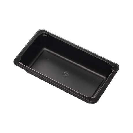 Hitray 001 10 oz. Rectangular Black CPET Tray