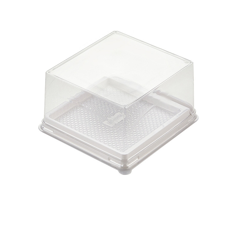 Hi Tray 6.18*6.18 Inches Square Plastic Clear Bakery Container