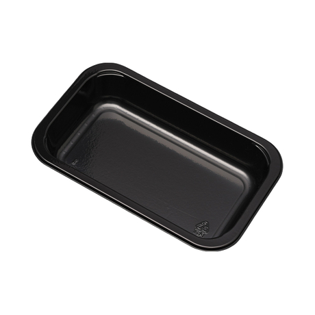 Hitray 031 17 oz. Rectangular Black CPET Tray 