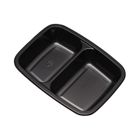 Hitray 034 12 oz. Rectangular Black CPET Tray 