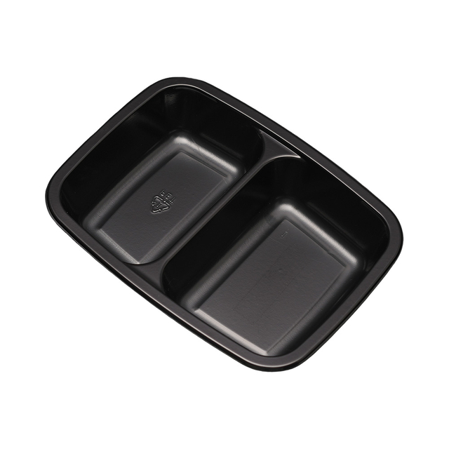 Hitray 034 12 oz. Rectangular Black CPET Tray 