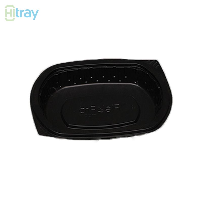 Hitray Hi28 17 oz. Rectangular Black CPET Tray 