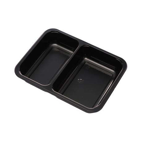 Hitray 016 25 oz. Rectangular Black CPET Tray