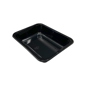 Hitray 039 14 oz. Rectangular Black CPET Tray 