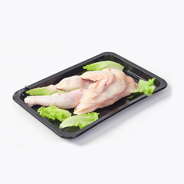 Hi-tray Black Color One Compartment Polypropylene Plastic Meat Trays