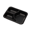 Hitray Hi09 22 oz.3 Compartment Rectangular Black CPET Tray