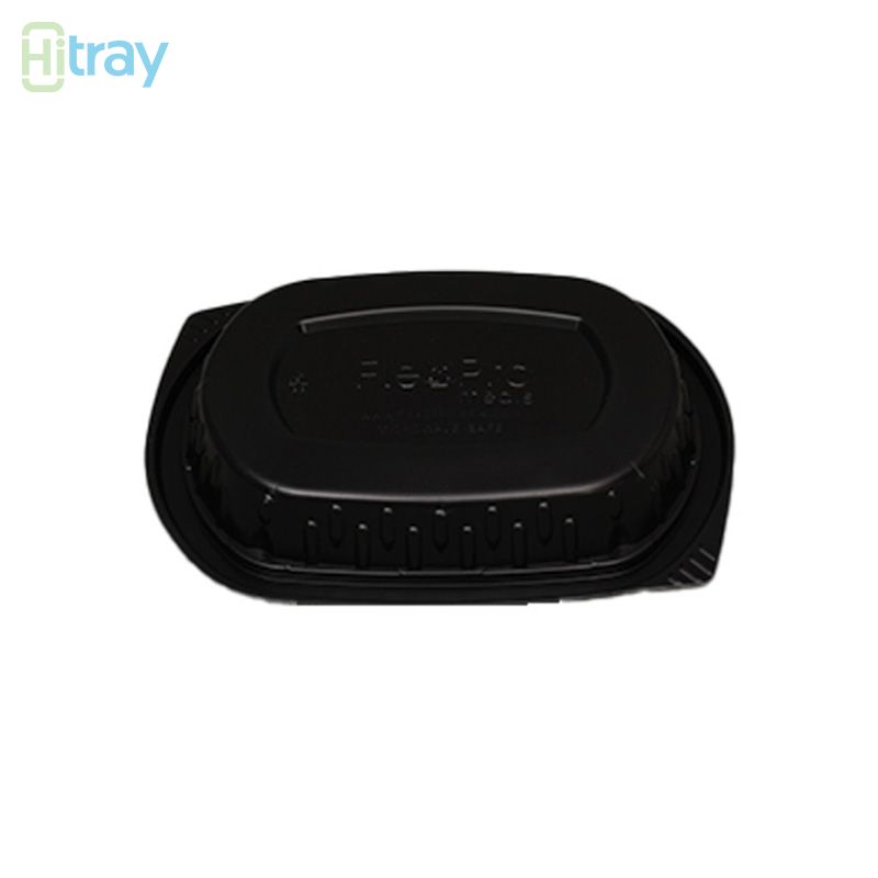 Hitray Hi28 17 oz. Rectangular Black CPET Tray 