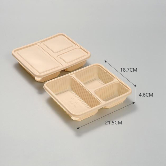 Hitray 3 Comp. 850ML Rectangle Cornstarch Food Container