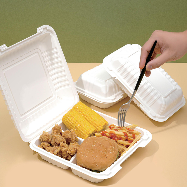 hitray eco amigable biodegradables desechable alminglo de maíz almuerzo caja envasado plástico mandi'o almidón