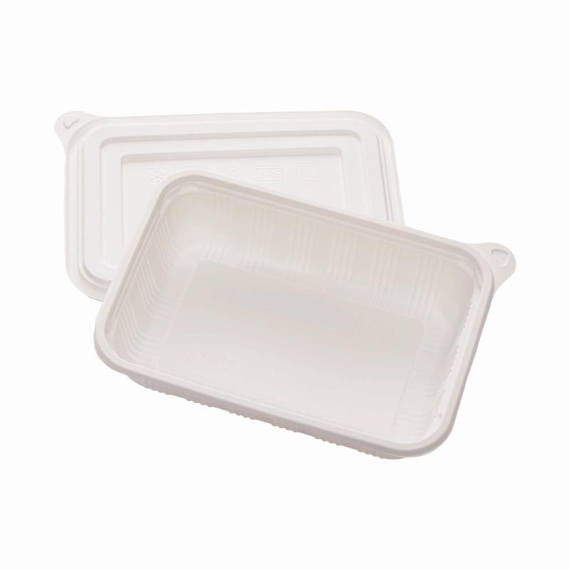 Hitray Biodegradable 850ML 3 Comp. Rectangular PLA Meat Tray