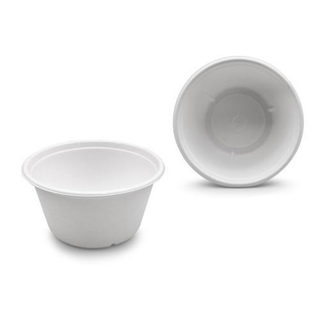 Hitray 900ml bijela okrugla bagasse posuda za hranu