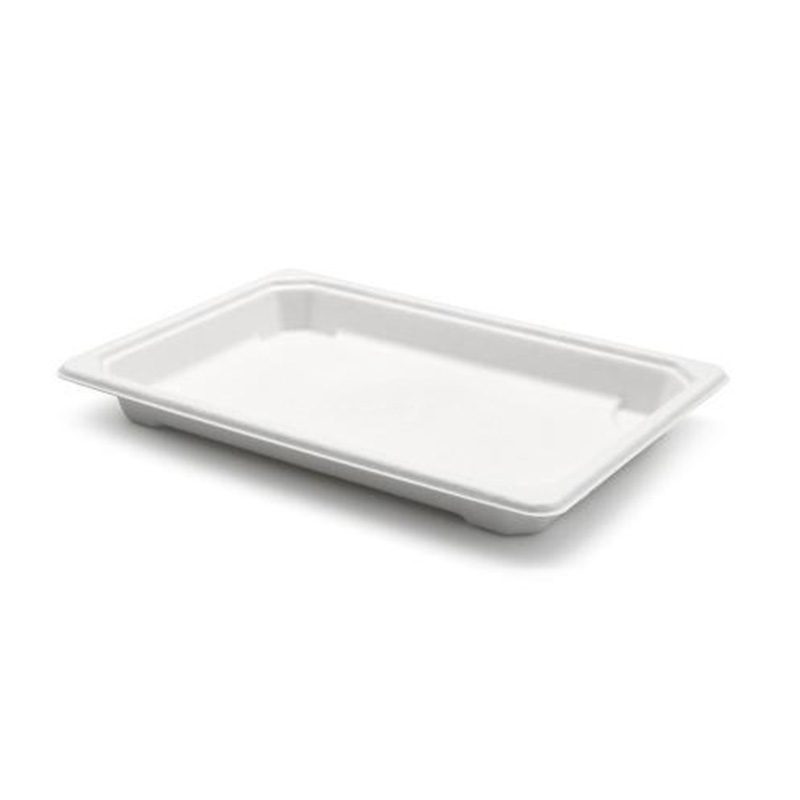 Hitray White One Compartments Bagasse Food Container