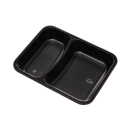 Hitray 020 41 oz. Rectangular Black CPET Tray