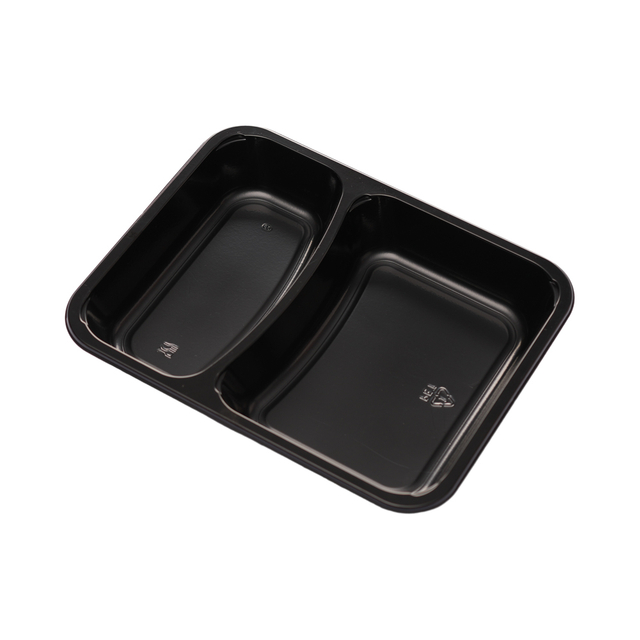 Hitray 020 41 oz. Rectangular Black CPET Tray