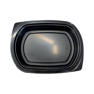 Hitray hi28 15 oz. Rectangular Black CPET Tray