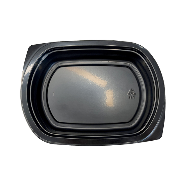 Hitray Hi28 15 oz. Bandeja de cpet negro rectangular