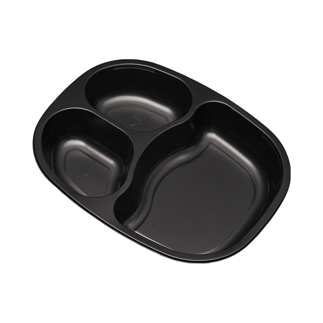 Hitray hi36 23 oz. Rectangular Black CPET Tray