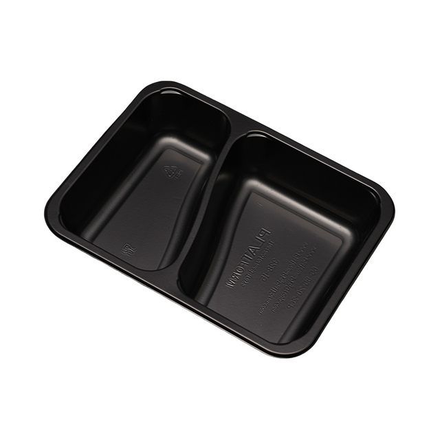 Hitray hi35 30 oz. Rectangular Black CPET Tray