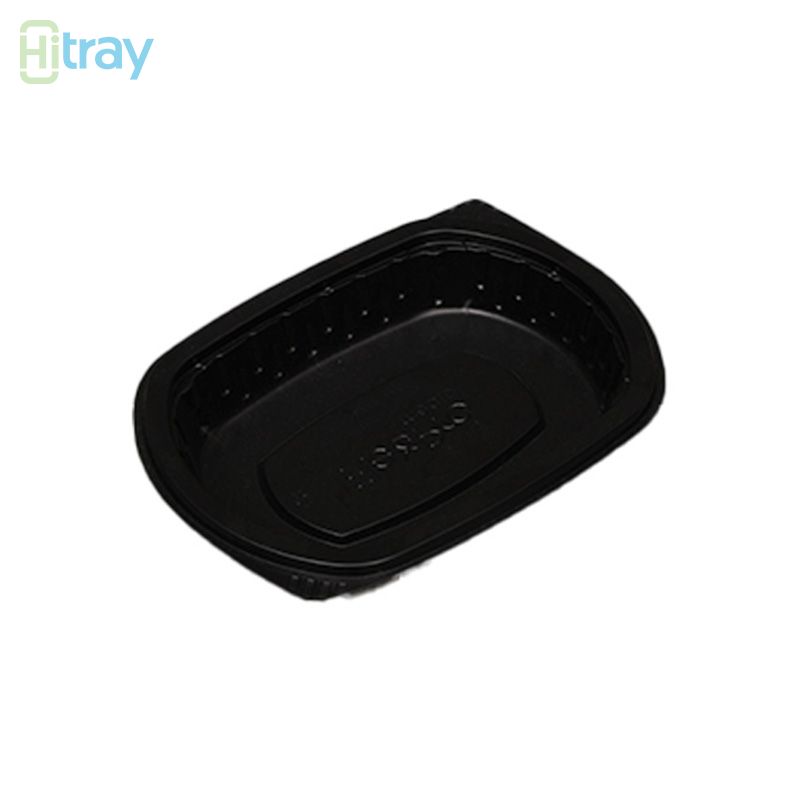 Hitray Hi28 17 oz. Rectangular Black CPET Tray 