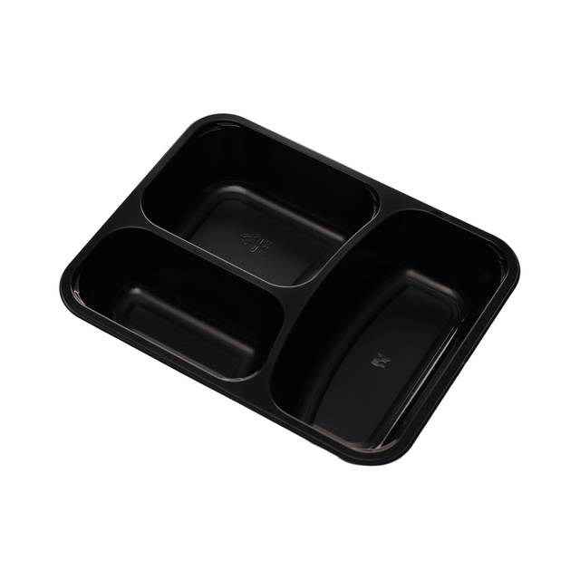 Hitray 005 34 oz. Rectangular Black CPET Tray