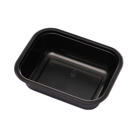 Hitray 022 19 oz. Rectangular Black CPET Tray