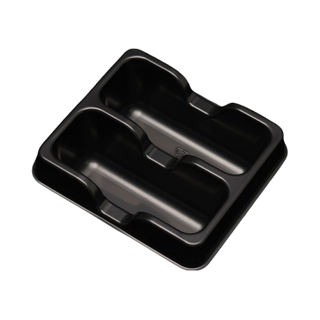 Hitray 026 9 oz. Square Black CPET Tray 