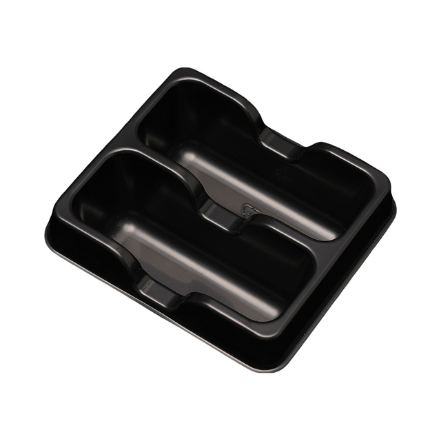 Hitray 026 9 oz. Square Black CPET Tray 