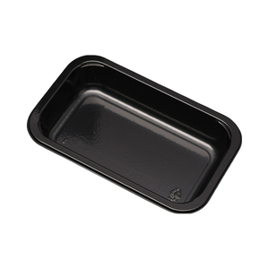 Hitray hi39 13 oz. Rectangular Black CPET Tray