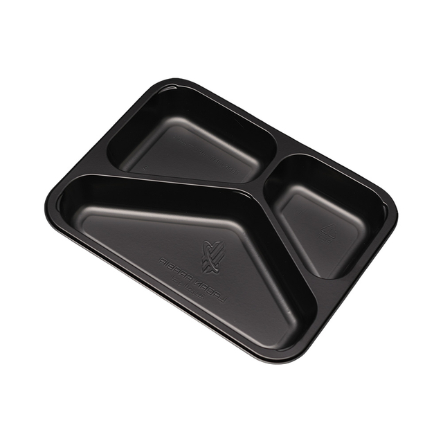 Hitray 038 24oz. Rectangular Black CPET Tray 