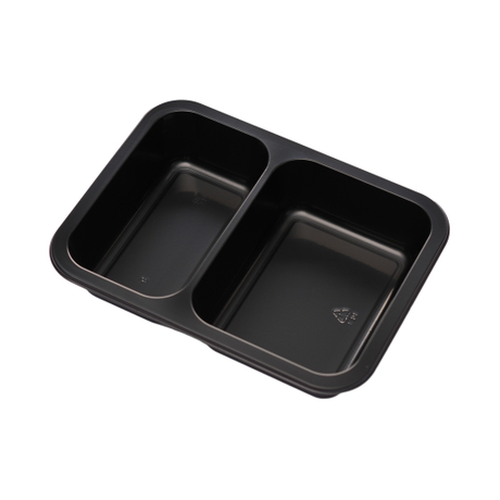 Hitray 018 41 oz. Rectangular Black CPET Tray