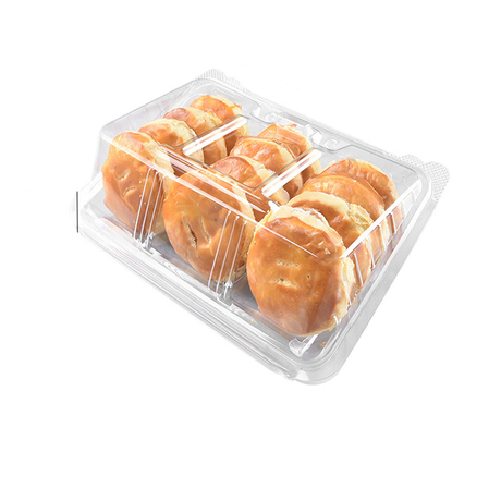 Hitray 7.5x6.1x1.8 Inch Disposable Plastic Hinged Clear Bakery Container 