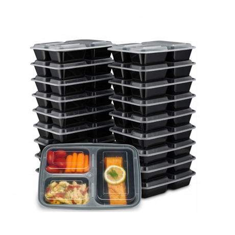 Hi-tray PP 1/2/3 Compartments Disposable Lunch Box Takeaway Food