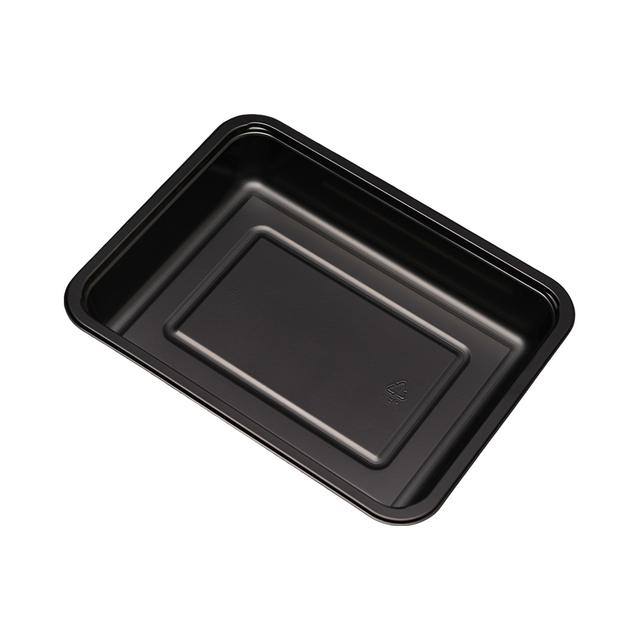 Hitray hi21 27 oz.1 compartimento rectangular bandeja de cpet negro .