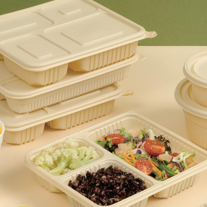 Hitray Eco-Friendly 6 Comp. 1100ML Rectangle Cornstarch Food Container