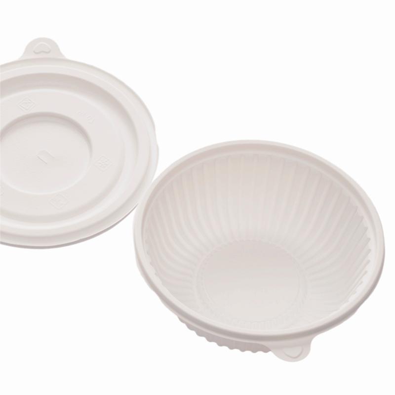 Hitray Disposable 360ML Pla Salad Bowl With Lid PLA Meat Tray