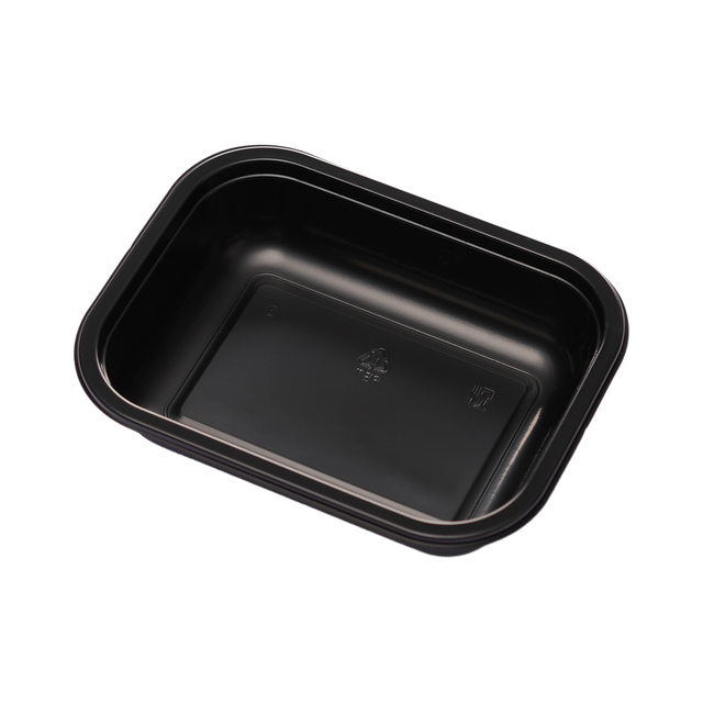 Hitray 011 15 oz. Rectangular Black CPET Tray