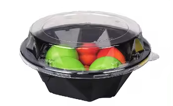 Hi Tray Clear PET Round Fruit Box Disposable Plastic Tray 10.63 X 10.63 X 1.97 Inches