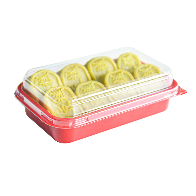 HITRAY 3.5x3.9x2.4 လက်စွပ်တစ်ခါသုံးပလပ်စတစ်ရှင်းလင်းသောပလတ်စတစ်မုန့်များကွန်တိန်နာ 