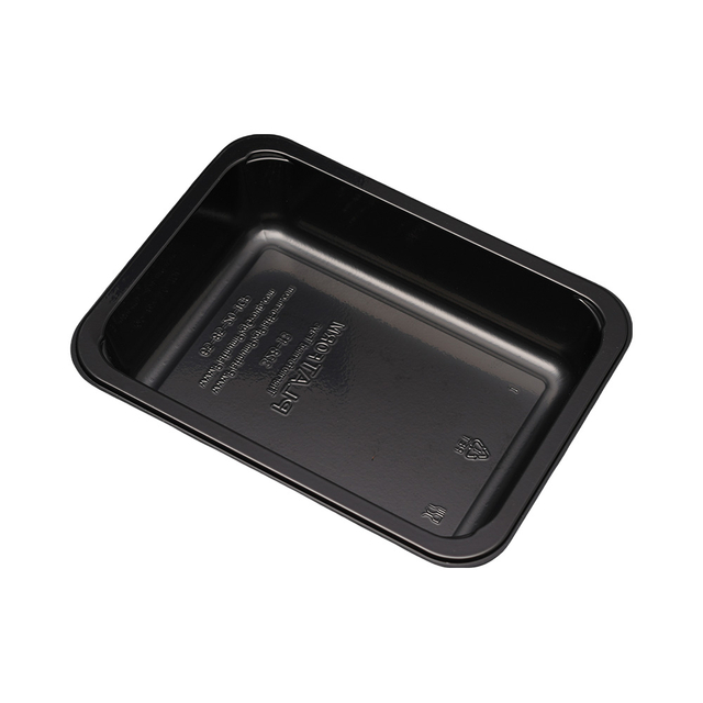 Hitray Hi32 30 oz. Rechteckige schwarze CPET -Tablett