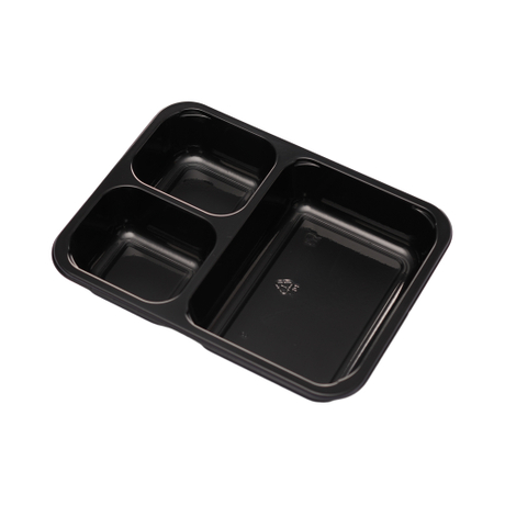 Hitray 015 25 oz. Rectangular Black CPET Tray