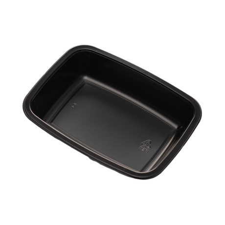 Hitray 013 14 oz. Oval Black CPET Tray