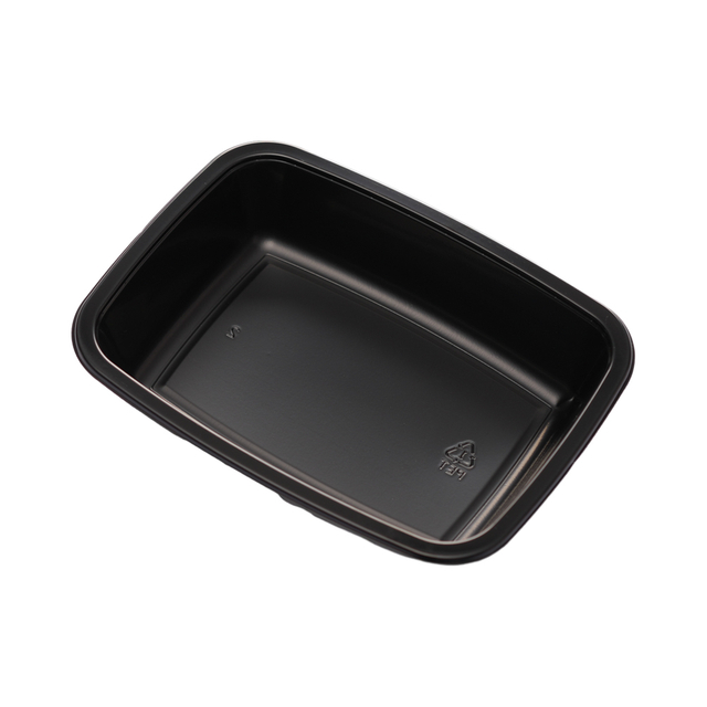 Hitray 013 14 oz. Oval Black CPET Tray