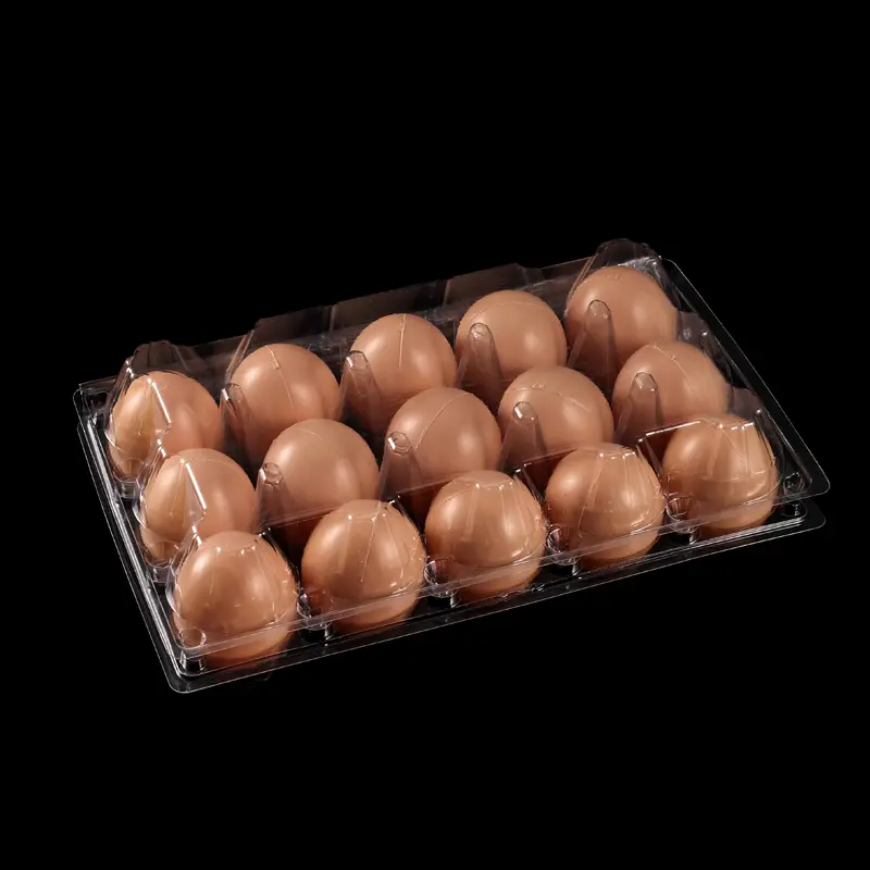 Hitray 15-count clear clear plastic ကွကျဥပုံး