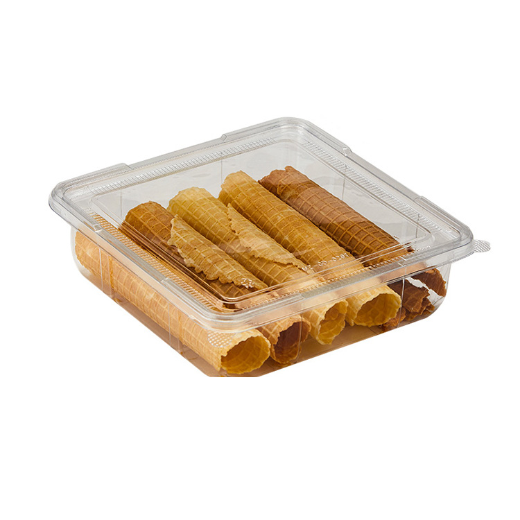Hi tray 5.12*5.12 Inches Disposable Plastic Cake Box Clear Bakery Container