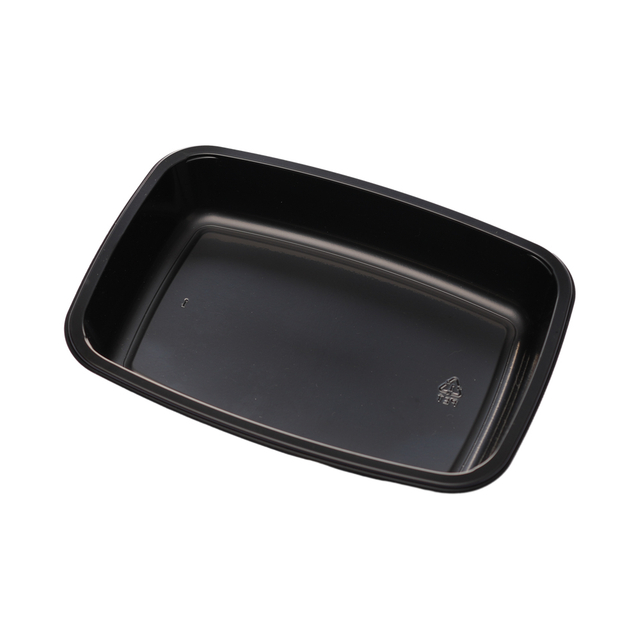 Hitray 027 14 oz. Oval Black CPET Tray 