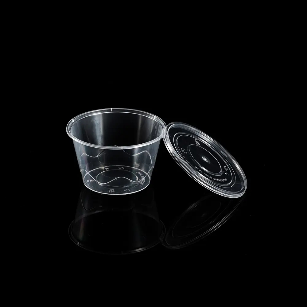 Hi-tray Black Clear PP Tubs for Sauces With Lids